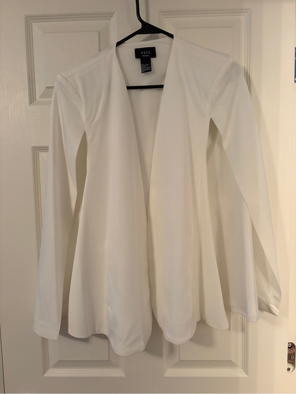 VICI White Open-Front Drape Blazer